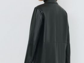 Плащ из искусственной кожи, Черный