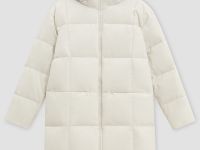 Стеганый пуховик с капюшоном