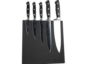 Подставка для ножей магнитная Woodinhome KS002LSOBL, дуб, черный