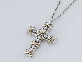 Подвеска из комбинированного золота э4812пд09171700_white