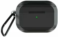 Чехол WiWU Defender Strong Metal для AirPods Pro противоударный с карабином (черный)