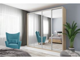 Шкаф-купе Байкал 4-260x240 Дуб Сонома 4 зеркала