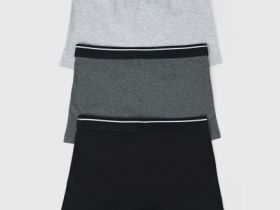 Трусы для мальчиков, 3 шт., Серый