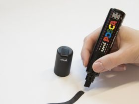 Маркер UNI "POSCA" PC-8K, до 8,0 мм, наконечник скошенный, цвет золотой