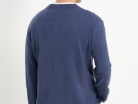 Джемпер из шерсти и хлопка с округлой горловиной