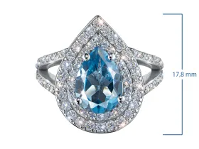 Кольцо из белого золота с топазом э4771кц09251301