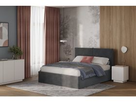 Кровать Эби-П 160 Велюр Графитовый