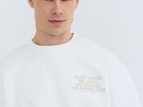 Базовый свитшот с принтом, Белый