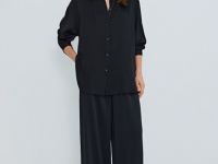 Широкие брюки с эластичным поясом, Черный