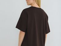 Футболка с принтом, Коричневый