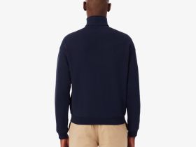 Хлопковый свитшот Lacoste унисекс свободного кроя из плотного флиса с застежкой-молнией на воротнике