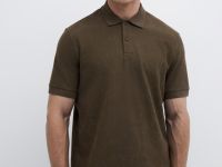 Поло с растительным принтом, Серый