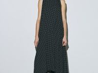 Шифоновое платье в горох, Черный