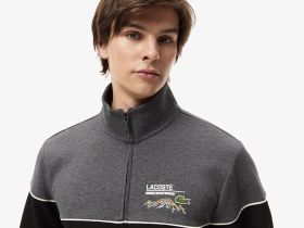 Мужской хлопковый свитшот Lacoste приталенного кроя