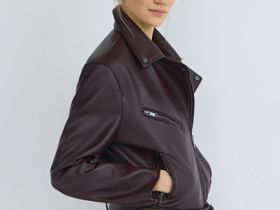 Куртка из искусственной кожи, Фиолетовый