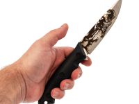 Туристический нож Honor Ranger, сталь D2 с гравировкой, рукоять черный G10