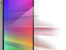 Защитное стекло Zagg Glass Elite Edge Visionguard для Apple iPhone 14 прозрачно-голубое (черная рамка)