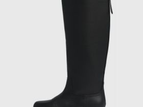 Высокие сапоги из натуральной кожи, Черный