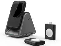 Беспроводное зарядное устройство WIWU Coolpad Wireless Charger 15W 3 в 1 для iPhone/Apple Watch/AirPods (Wi-W018) (черный)