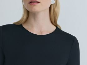 Боди с длинным рукавом, Черный