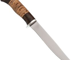 Нож Пескарь, сталь 65х13, рукоять береста/венге