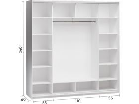 Шкаф-купе Байкал 4-220x240 Дуб Золотистый 2 зеркала