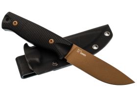 Нож Hot Knife Hoot, сталь D2 cerakote bronze, рукоять G10, черный
