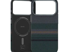 Чехол-накладка Benks ArmorPro Aurora для iPhone 17 Pro Max кевлар (сине-зеленый)