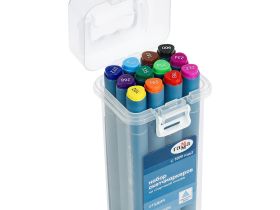 Набор двусторонних маркеров для скетчинга Гамма "Студия" 12 цв., основные цвета, пулевид./клиновид.