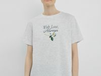 Футболка с цветочным принтом, Серый