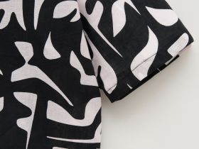 Рубашка женская с принтом изо льна