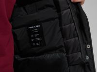 Пуховое полупальто с капюшоном и воротником-стойкой