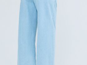 Широкие джинсы из плотного денима с ремнём, Голубой