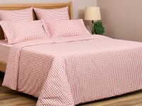 Постельное белье полукомплект Vichy, кораллово-розовое