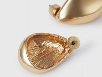 Серьги с эффектом мятого металла, Золотой