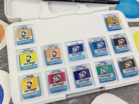 Набор акварели Talens Van Gogh "Москва" 12 цв кювета + кисть пластиковый короб