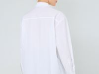 Хлопковая рубашка с галстуком, Белый