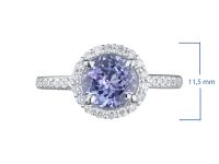Кольцо из белого золота с бриллиантами и танзанитом э0942кц12200412