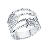 Серебряное кольцо с фианитами