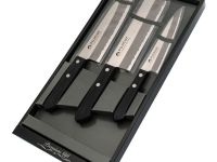Набор из 3-х кухонных ножей Tojiro Fuji Cutlery TJ-GIFTSET-B, сталь Mo-V, рукоять дерево, черный