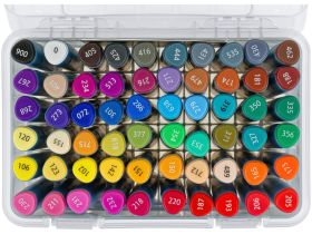 Набор двусторонних маркеров для скетчинга Гамма "Студия" 60 цв., основные цвета, пулевид./клиновид.