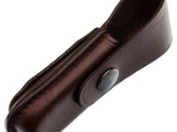 Чехол для складного ножа на пояс, 120 мм, кнопка, коричневый