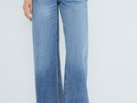 Широкие джинсы с высокой посадкой из лиоцелла, Голубой