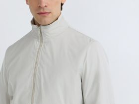 Бомбер с контрастными деталями, Бежевый