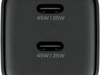 Сетевое зарядное устройство uBear Bridge 2xUSB-C, 45Вт черный