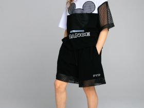 Комплект трикотажный для девочек: фуфайка (футболка), шорты