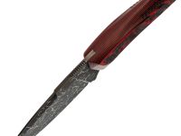 Нож Pocket Wolf Мини Тактик, сталь K340, рукоять G10/хаотичный карбон, красный