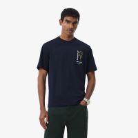 Мужская футболка из хлопкового джерси с принтом и акцентной вышивкой Lacoste
