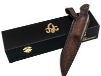 Авторский нож Ястреб, сталь мозаичный дамаск, подарочная шкатулка