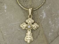 Подвеска из желтого золота с бриллиантом э0301пд12092800